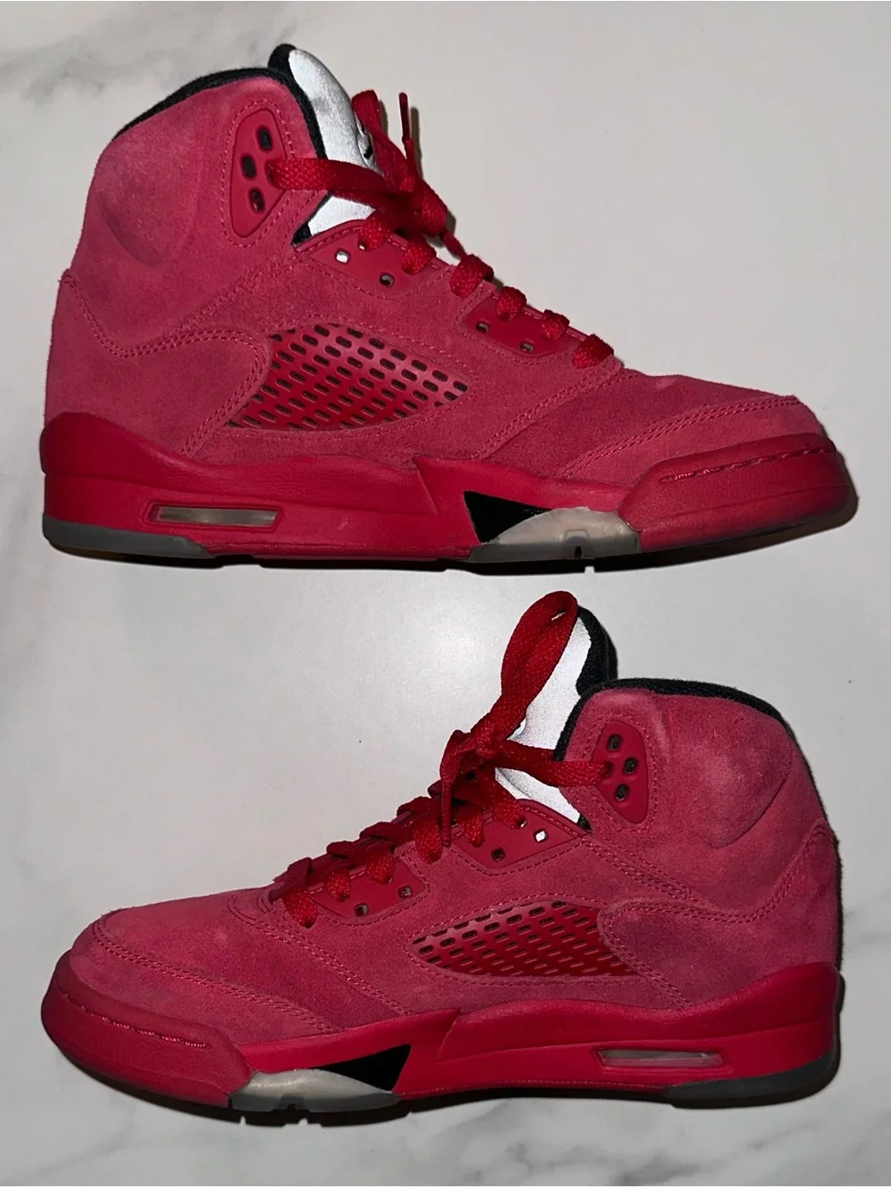 2017 Air Jordan 5 Retro BG Red Suede Size 5Y / 6.5W
